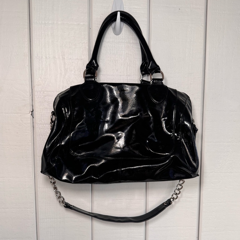 Audrey Brooke Y2K Black Shiny Shoulder Bag